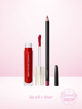 MAC 2pc Lipglass Cushion + Pencil Liner, Tantrum Beet